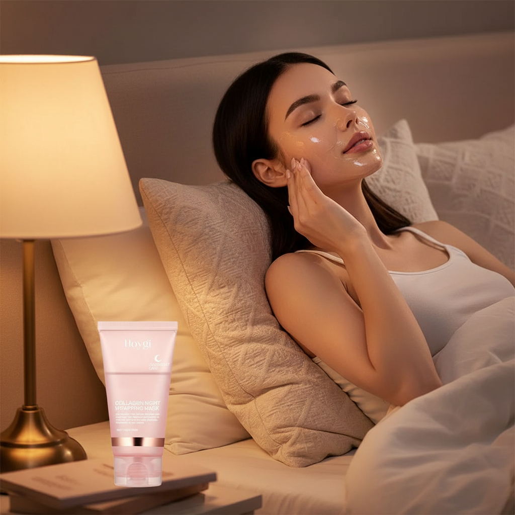 Collagen Overnight Wrapping Peel Off Facial Mask Set Korean Collagen Night Wrapping Mask Deeply Hydrates Night Care Mask Cream